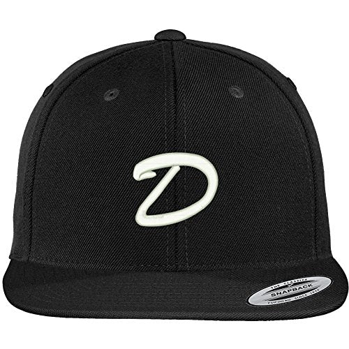 Trendy Apparel Shop Letter D Brushed Script Embroidered Flat Bill Snapback Baseball Cap