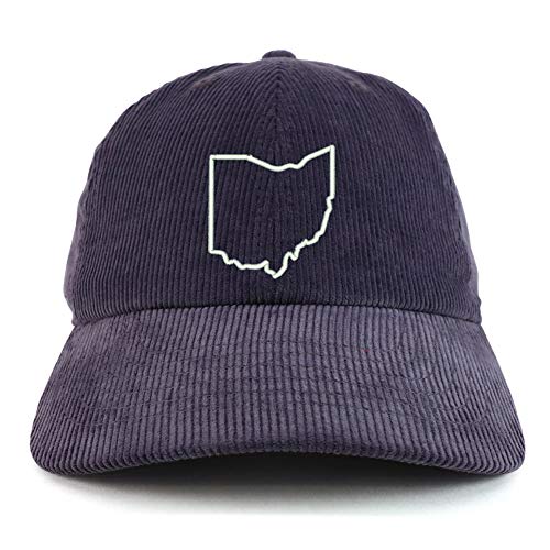 Trendy Apparel Shop Ohio State Outline Cotton Corduroy Unstructured Baseball Cap