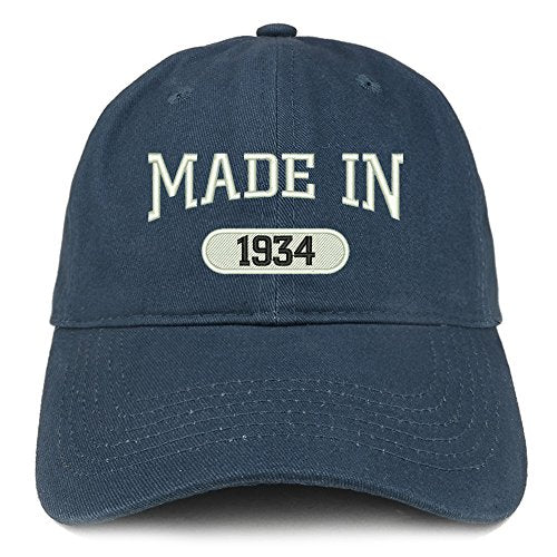 Trendy Apparel Shop Made in 1934 Embroidered 87th Birthday Brushed Cotton Cap