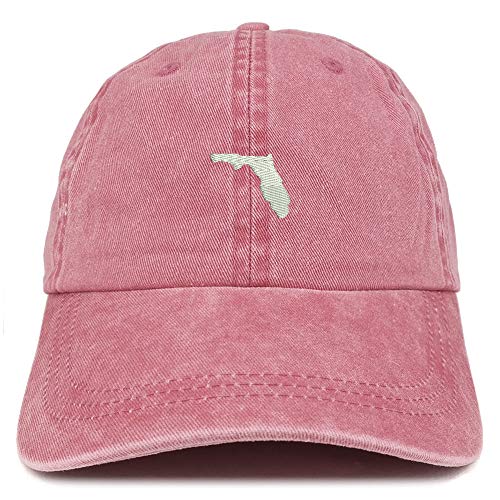 Trendy Apparel Shop Florida State Map Embroidered Washed Cotton Adjustable Cap