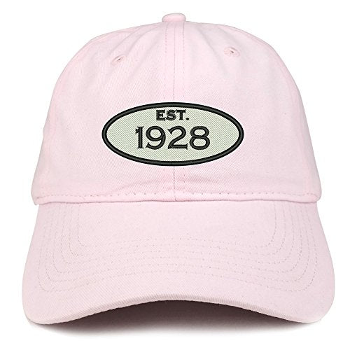 Trendy Apparel Shop Established 1928 Embroidered 93rd Birthday Gift Soft Crown Cotton Cap