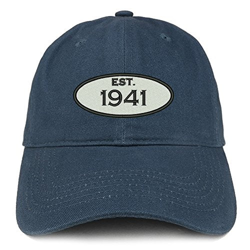 Trendy Apparel Shop Established 1941 Embroidered 80th Birthday Gift Soft Crown Cotton Cap