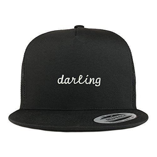 Trendy Apparel Shop Darling Embroidered 5 Panel Flat Bill Trucker Mesh Back Cap