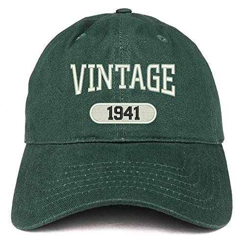 Trendy Apparel Shop 80th Birthday Vintage Year Soft Crown Brushed Cotton Cap
