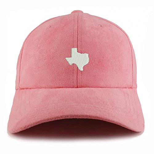 Trendy Apparel Shop Texas State Map Embroidered Faux Suede Leather Adjustable Cap