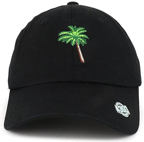 Trendy Apparel Shop Palm Tree Embroidered Unstructured Cotton Baseball Cap