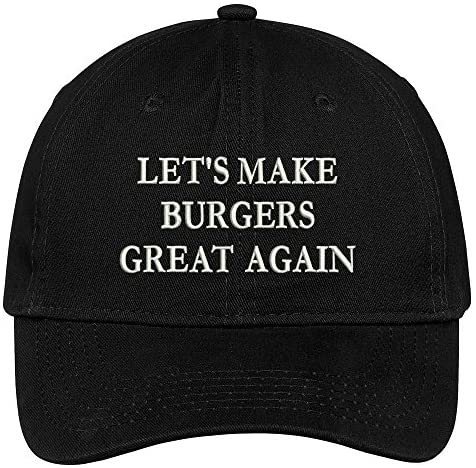 Trendy Apparel Shop Let's Make Burgers Great Again Embroidered Soft Crown 100% Brushed Cotton Cap