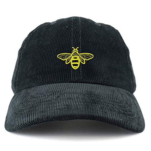 Trendy Apparel Shop Bee Embroidered Cotton Corduroy Unstructured Baseball Cap