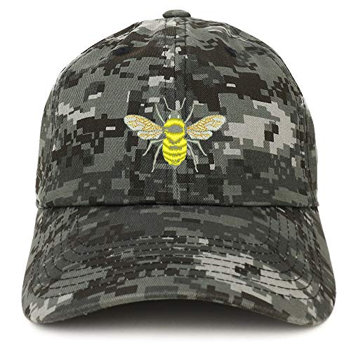 Trendy Apparel Shop Bumble Bee Embroidered Brushed Cotton Cap