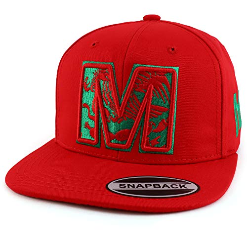 Trendy Apparel Shop M Mexico Eagle Embroidered Flatbill Snapback Baseball Cap