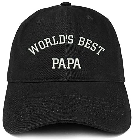 Trendy Apparel Shop World's Best Papa Embroidered Soft Brushed Cotton Cap