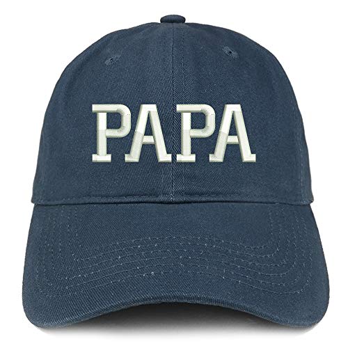Trendy Apparel Shop PAPA Embroidered Soft Crown 100% Brushed Cotton Cap