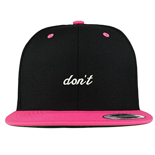 Trendy Apparel Shop Don't Embroidered Premium 2-Tone Flat Bill Snapback Cap