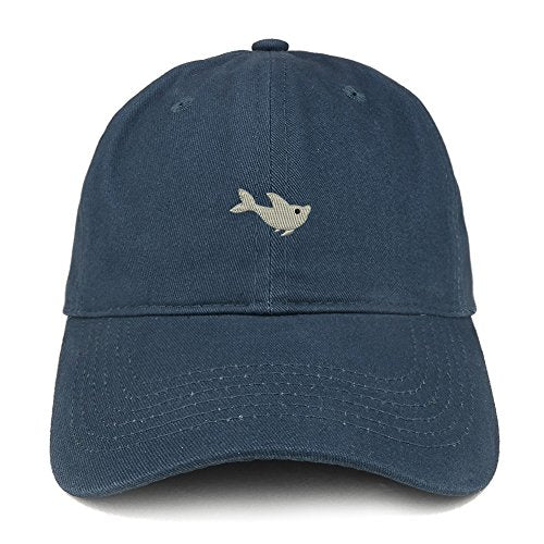 Trendy Apparel Shop Mini Shark Embroidered Low Profile Soft Cotton Baseball Cap