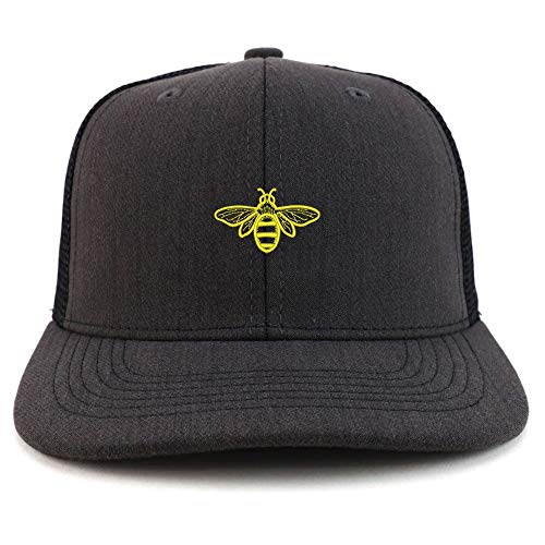 Trendy Apparel Shop Bee Embroidered Two Tone Mesh Back Trucker Baseball Cap