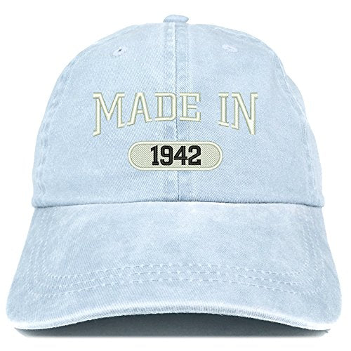 Trendy Apparel Shop Made in 1942 Embroidered 79th Birthday Washed Baseball Cap