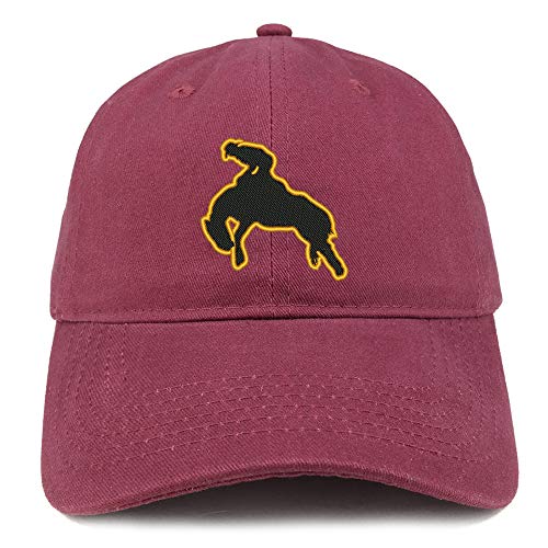 Trendy Apparel Shop Bronco Rider Embroidered Soft Crown 100% Brushed Cotton Cap