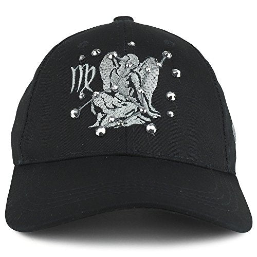 Trendy Apparel Shop Zodiac Constelllation Stars Embroidered and Studded Structured Baseball Cap