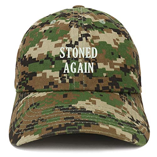 Trendy Apparel Shop Stoned Again Embroidered Soft Crown 100% Brushed Cotton Cap
