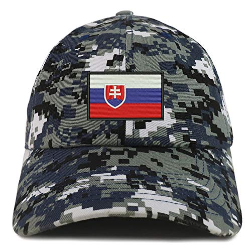 Trendy Apparel Shop Flag of Slovakia Embroidered Soft Crown 100% Brushed Cotton Cap