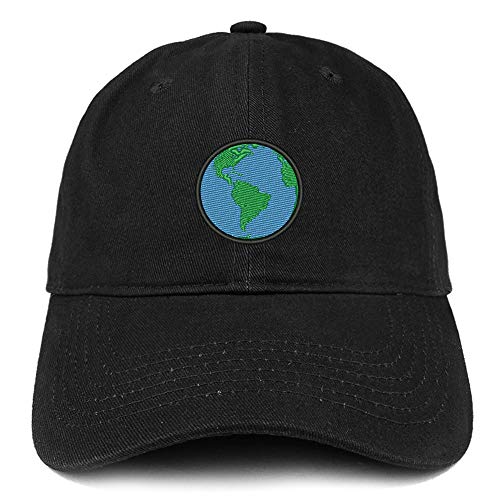 Trendy Apparel Shop Small Earth Embroidered Soft Crown 100% Brushed Cotton Cap