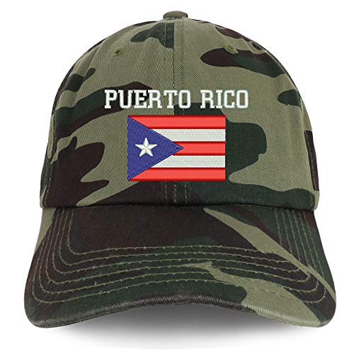 Trendy Apparel Shop Puerto Rico Embroidered Soft Crown 100% Brushed Cotton Cap