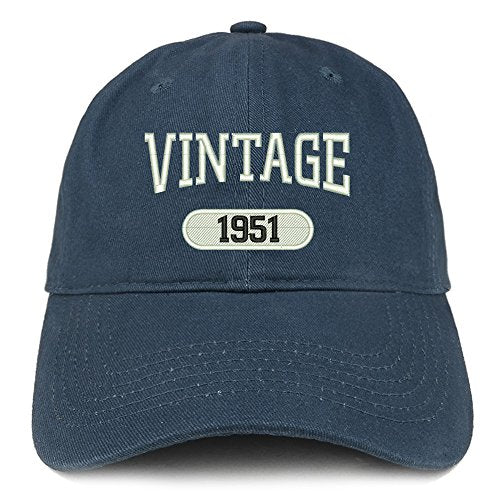 Trendy Apparel Shop Vintage 1951 Embroidered 70th Birthday Relaxed Fitting Cotton Cap