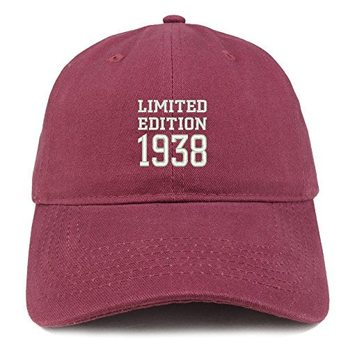 Trendy Apparel Shop Limited Edition 1938 Embroidered Birthday Gift Brushed Cotton Cap
