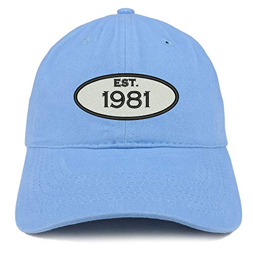Trendy Apparel Shop 40th Birthday Established 1981 Soft Crown Brushed Cotton Cap