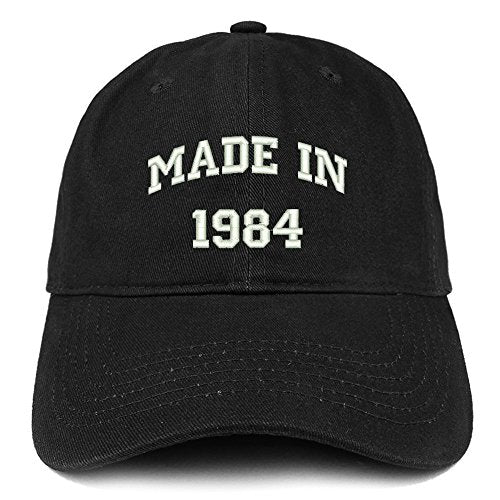 Trendy Apparel Shop Made in 1984 Text Embroidered 37th Birthday Brushed Cotton Cap