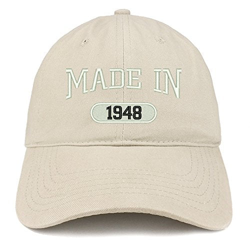 Trendy Apparel Shop Made in 1948 Embroidered 73rd Birthday Brushed Cotton Cap
