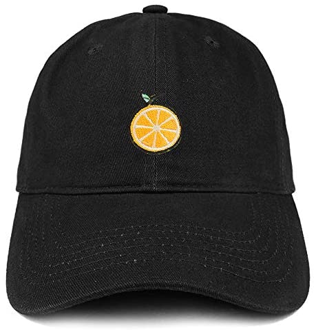 Trendy Apparel Shop Orange Patch Brushed Cotton Unstructured Dad Hat