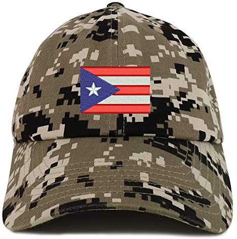 Trendy Apparel Shop Puerto Rico Flag Embroidered Soft Crown 100% Brushed Cotton Cap