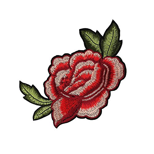 Trendy Apparel Shop Colorful Flower Rose Embroidered Iron On Patch