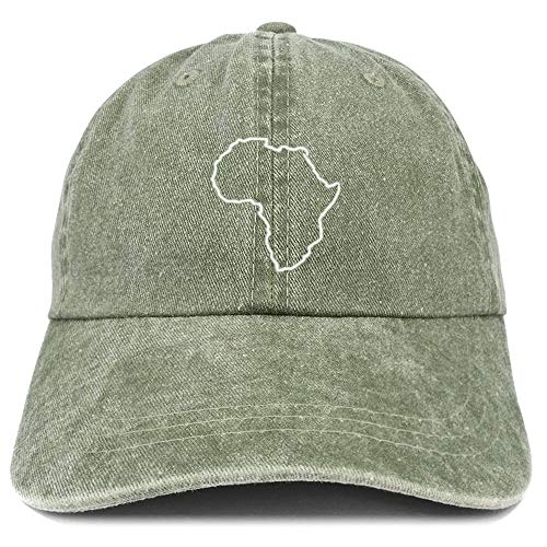 Trendy Apparel Shop Africa Map Outline Embroidered Washed Low Profile Cap