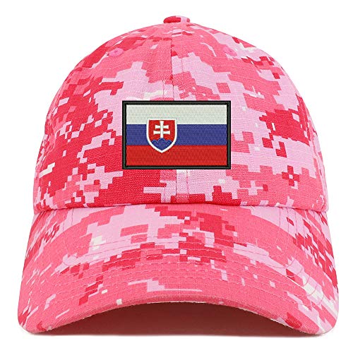Trendy Apparel Shop Flag of Slovakia Embroidered Soft Crown 100% Brushed Cotton Cap