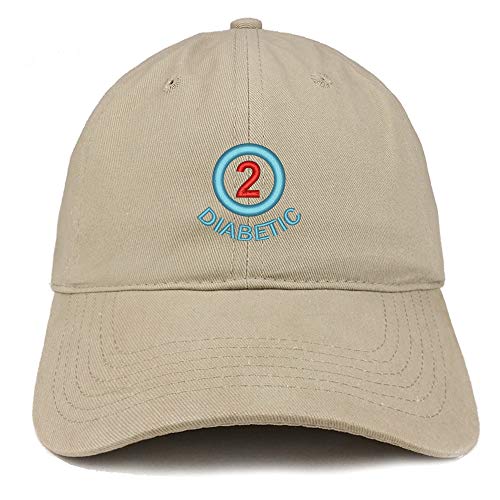 Trendy Apparel Shop Type Two Diabetic Embroidered Brushed Cotton Cap