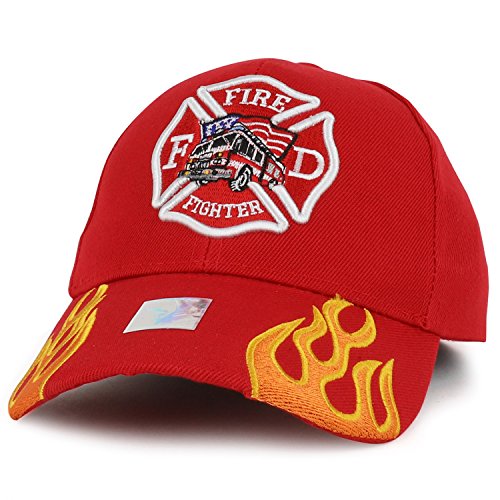 Trendy Apparel Shop Fire FD Logo Maltese Cross Embroidered Structured Baseball Cap