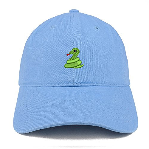 Trendy Apparel Shop Snake Emoticon Embroidered 100% Soft Brushed Cotton Low Profile Cap