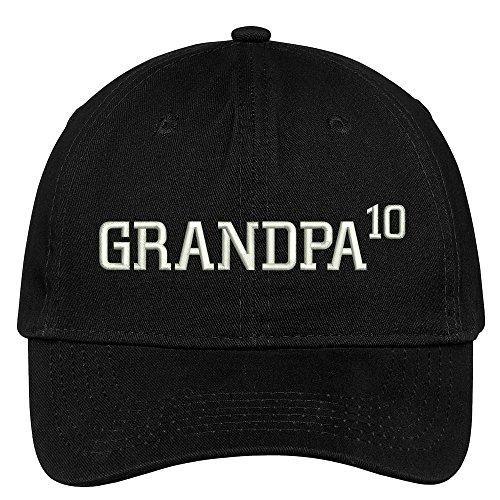 Trendy Apparel Shop Grandpa of 10 Grandchildren Embroidered 100% Quality Brushed Cotton Baseball Cap