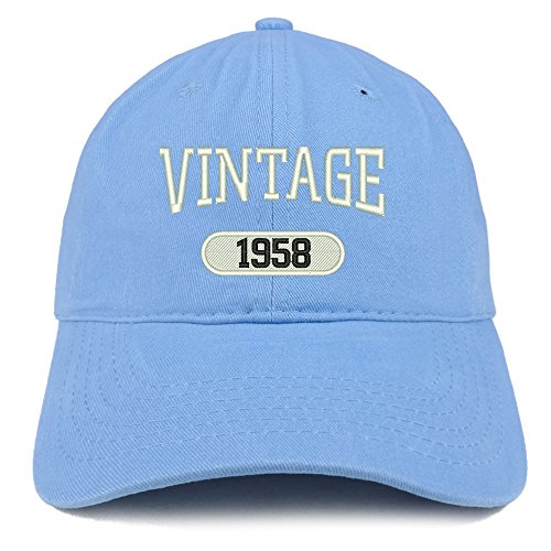 Trendy Apparel Shop Vintage 1958 Embroidered 63rd Birthday Relaxed Fitting Cotton Cap