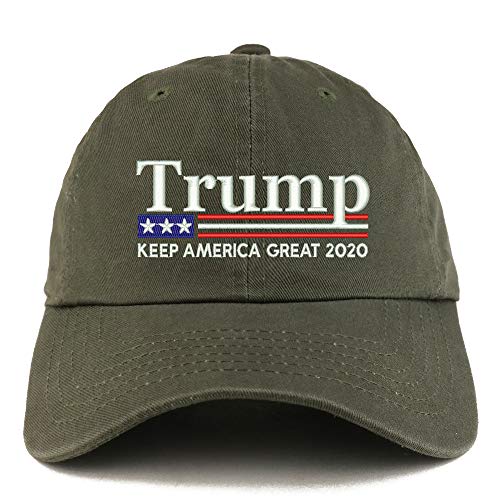 Trendy Apparel Shop Trump Keep America Great 2020 Flag Solid Unstructured Hat