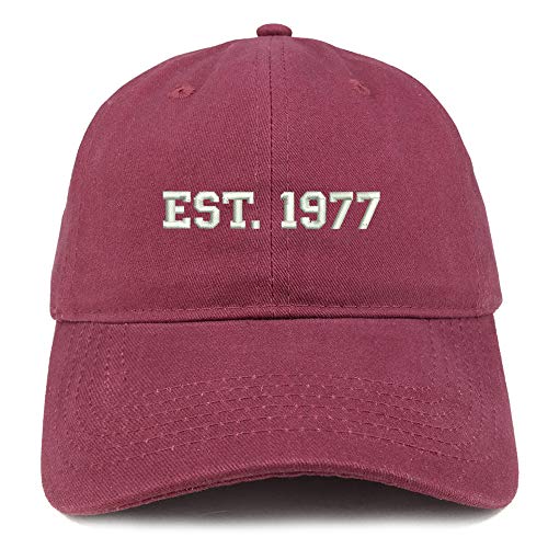 Trendy Apparel Shop EST 1977 Embroidered - 44th Birthday Gift Soft Cotton Baseball Cap