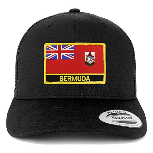 Trendy Apparel Shop Bermuda Flag Patch Retro Trucker Mesh Cap