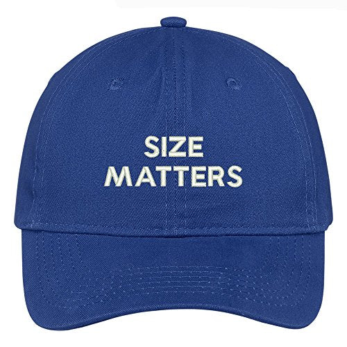 Trendy Apparel Shop Size Matters Embroidered Brushed Cotton Adjustable Cap Dad Hat