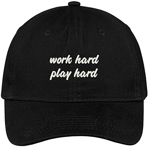 Trendy Apparel Shop Work Hard Play Hard Embroidered Dad Hat Adjustable Cotton Baseball Cap