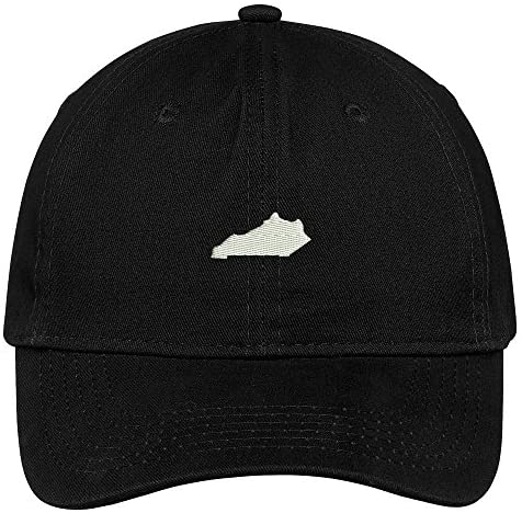 Trendy Apparel Shop Kentucky State Map Embroidered Low Profile Soft Cotton Brushed Baseball Cap
