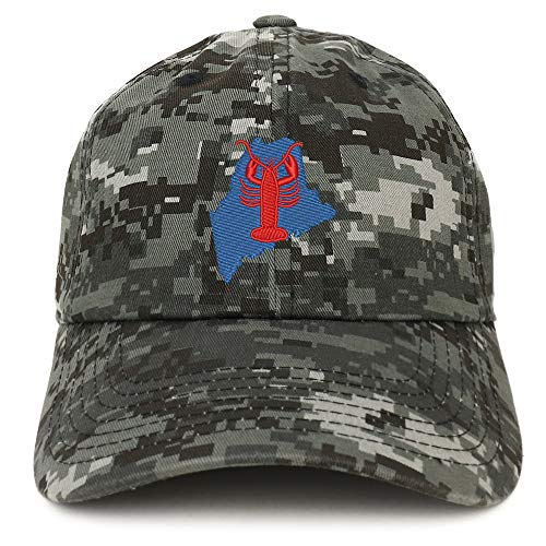 Trendy Apparel Shop Maine Lobster Embroidered Soft Crown 100% Brushed Cotton Cap