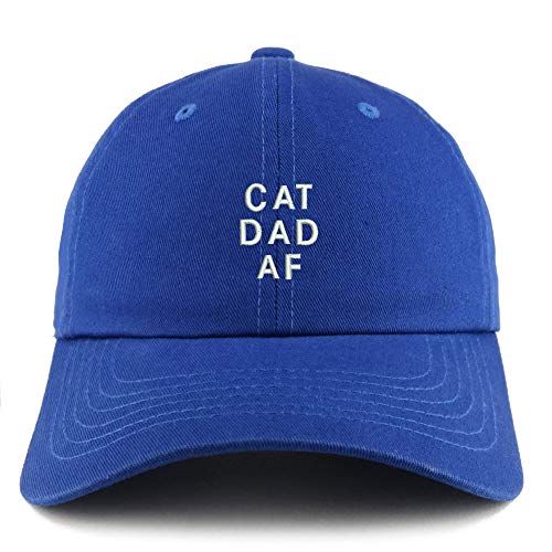 Trendy Apparel Shop Cat Dad AF Solid Adjustable Unstructured Dad Hat