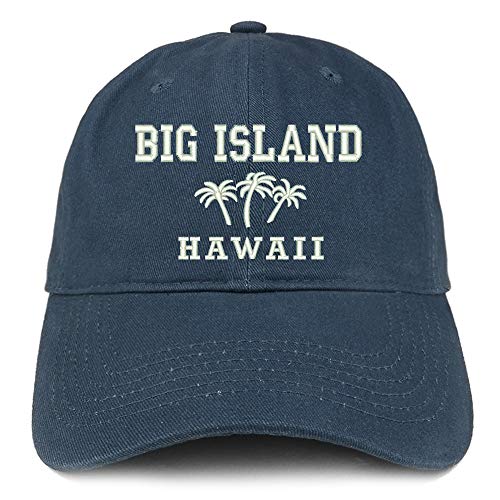 Trendy Apparel Shop Big Island Hawaii and Palm Tree Embroidered Brushed Cap